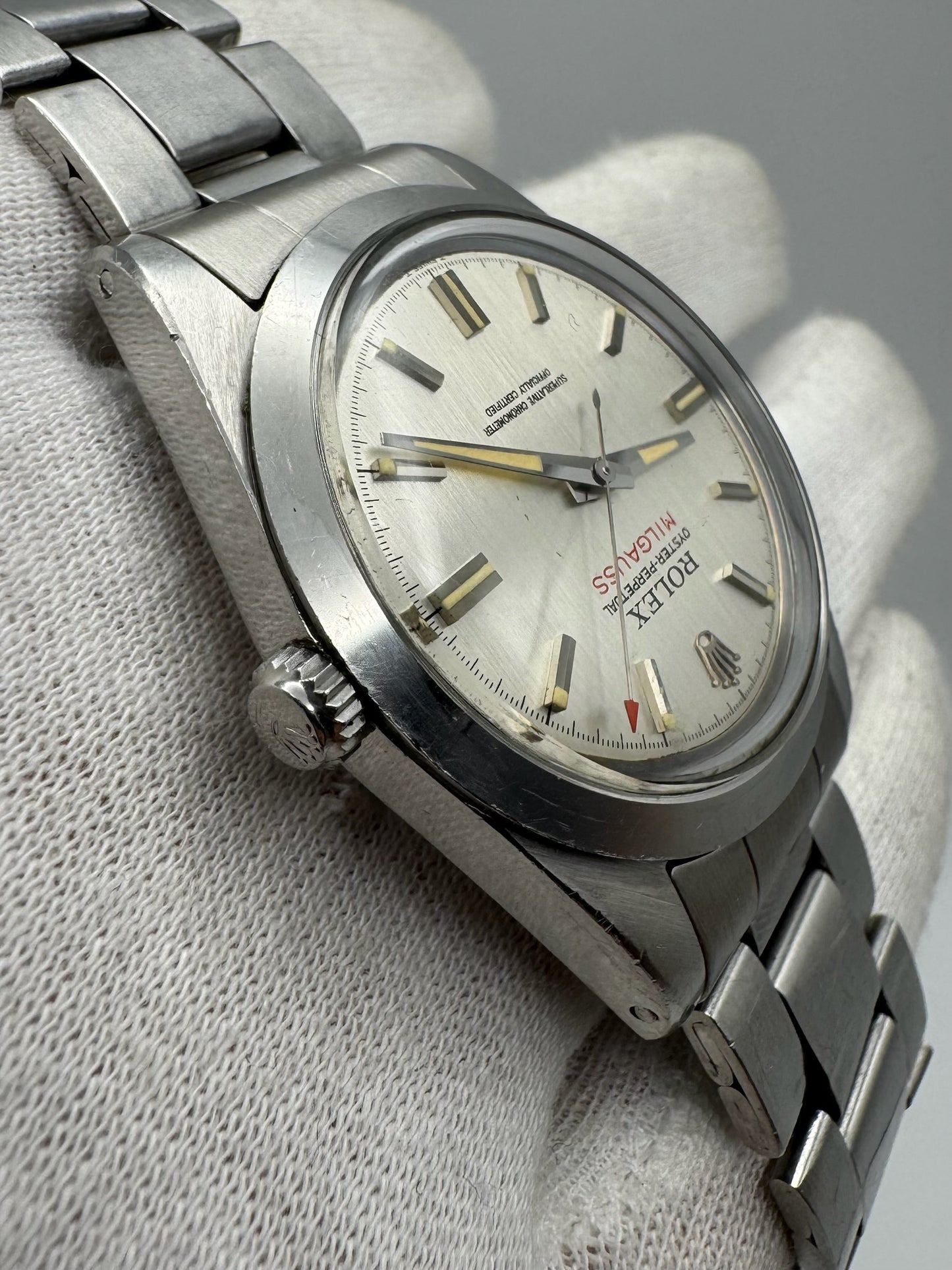 Rolex Milgauss 1019 Full Steel Silver Dial 1970 (Unpolished/Serviced)