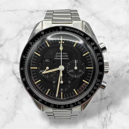 Omega Speedmaster Professional Moonwatch Chronograph Cal. 321 Full Steel Heavy Patina Original Owner 1965 (Unpolished)