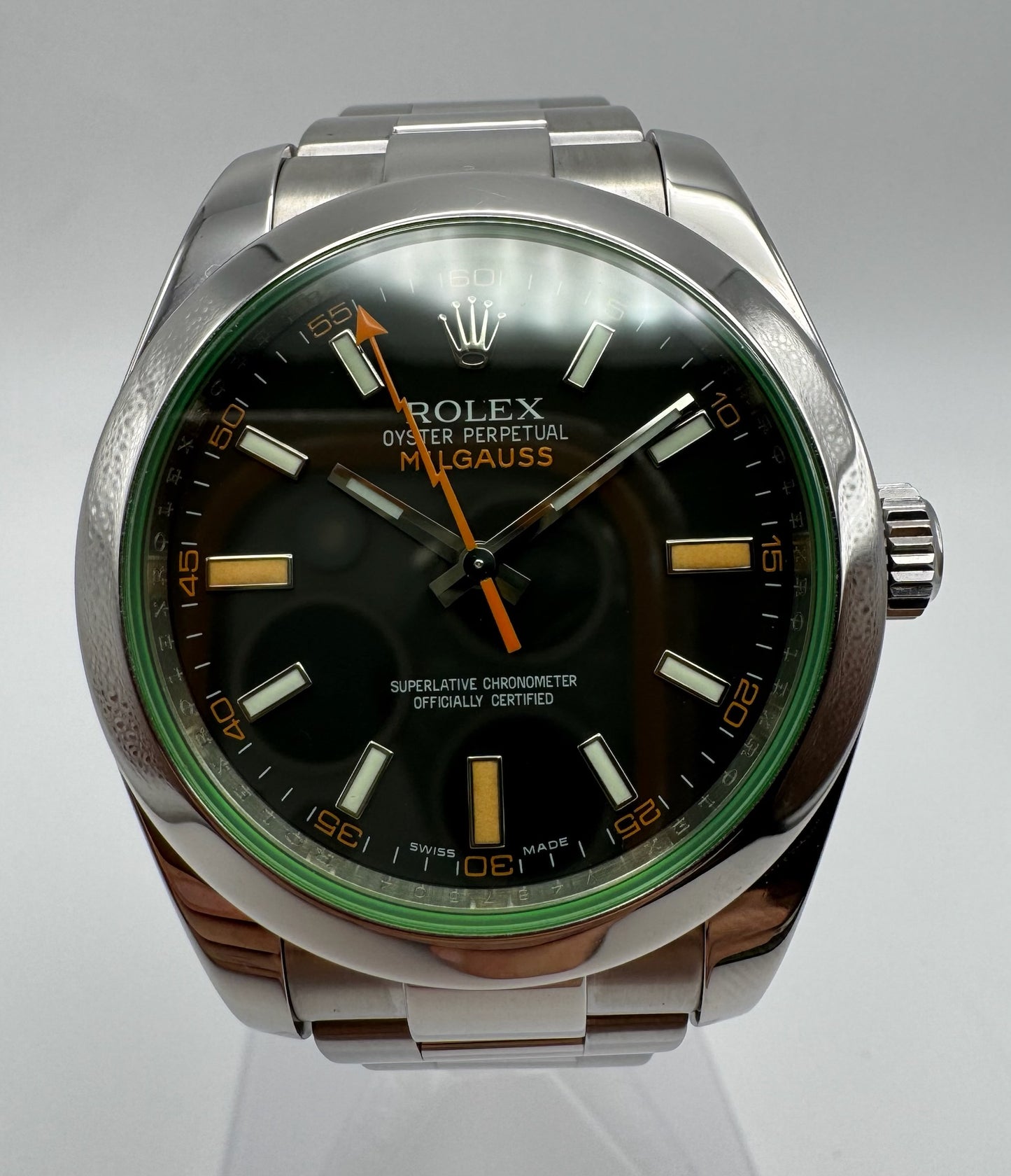 Rolex Milgauss Steel Black Dial Green Crystal 2008 (Mint)