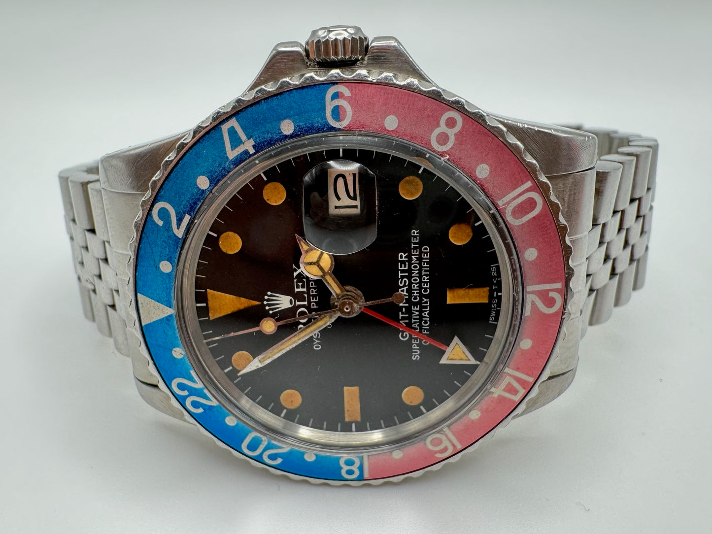 Rolex GMT-Master 1675 Mark V Pumpkin Dial & Hands with Faded Pepsi Insert