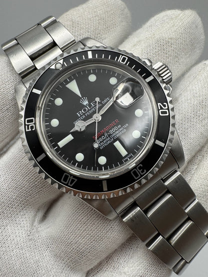 Rolex Submariner Date 1680 Red Very Rare “SWISS” Only Service Dial 1971