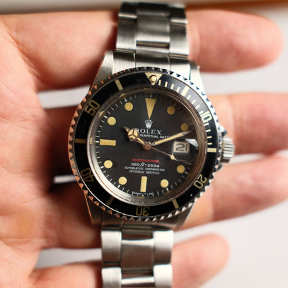 Rolex Submariner Date 1680 Red MK IV Yellow Patina 1969 (Serviced)
