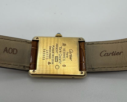 Cartier Tank Vermeil Gold Plated with Breguet Numerals (Mint)