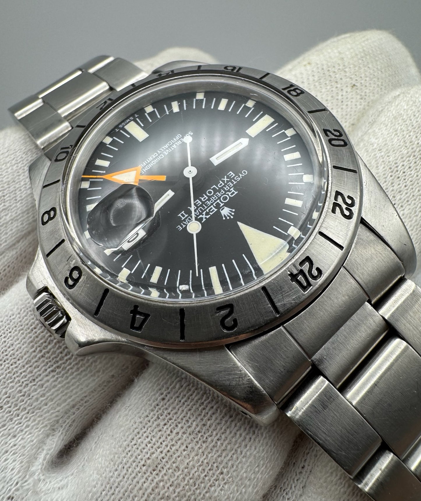 Rolex Explorer II 1655 Steve McQueen Full Steel Yellow Patina MK2 1973 (Full-Set)