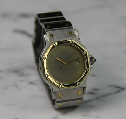 Cartier Santos Octagon Automatic Two-Tone Large Model Ghost/Grey Dial 1990 (Serviced)