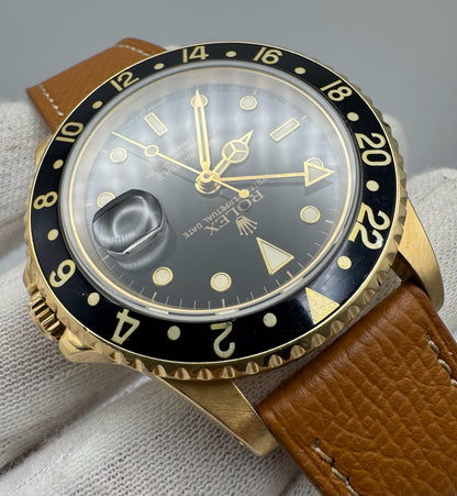 Rolex GMT-Master II 16718 Yellow Gold Head Black Tritium Dial 1991 (Mint/Serviced)