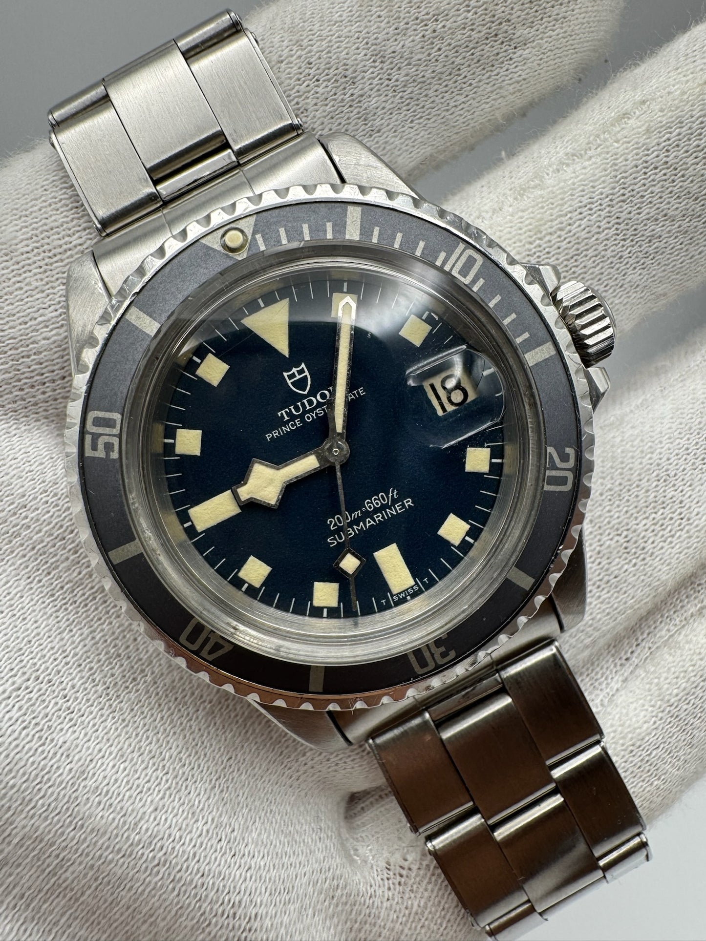 Tudor Submariner Snowflake Blue Dial Full Steel Faded Ghost Insert 1968