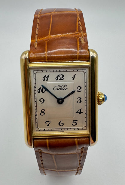 Cartier Tank Vermeil Gold Plated with Breguet Numerals (Mint)