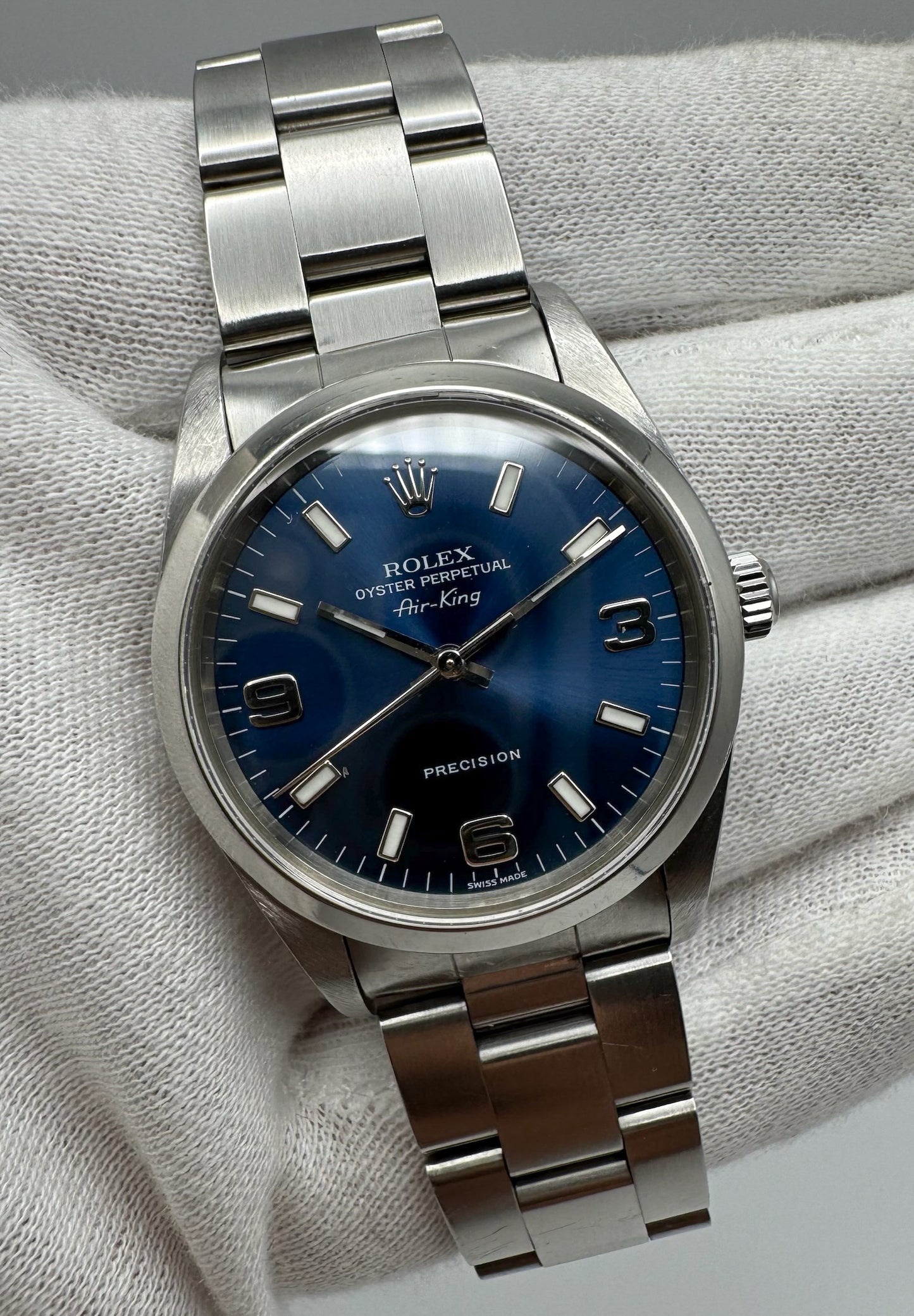 Rolex Air King Steel 34 Blue Dial (Unpolished)