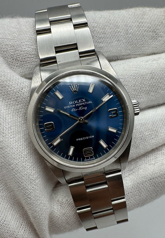 Rolex Air King Steel 34 Blue Dial (Unpolished)