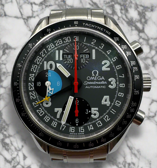 Omega Speedmaster Day Date Reduced Triple Calendar Steel Chronograph Automatic 1990 (Authenticity Certificate)