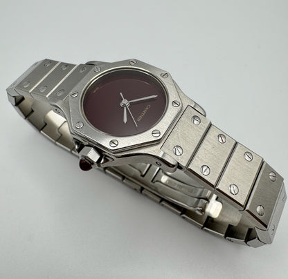 Cartier Santos Octagon Automatic with Rare Burgundy Dial