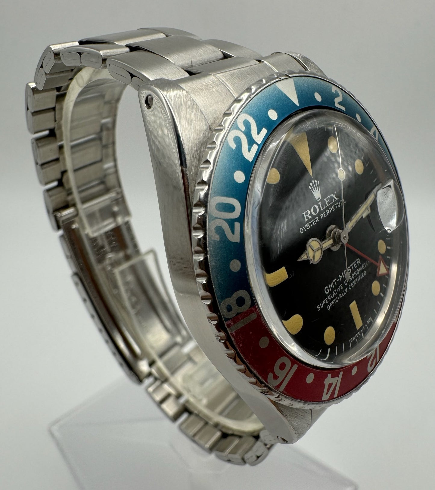 Rolex GMT-Master 1675 Fat Font Red Back Pepsi Insert Mark IV All Red GMT Hand