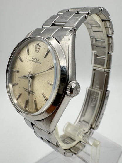 Rolex Oyster Perpetual 34 Full Steel Riveted Bracelet Silver Dial 1966 (Serviced)