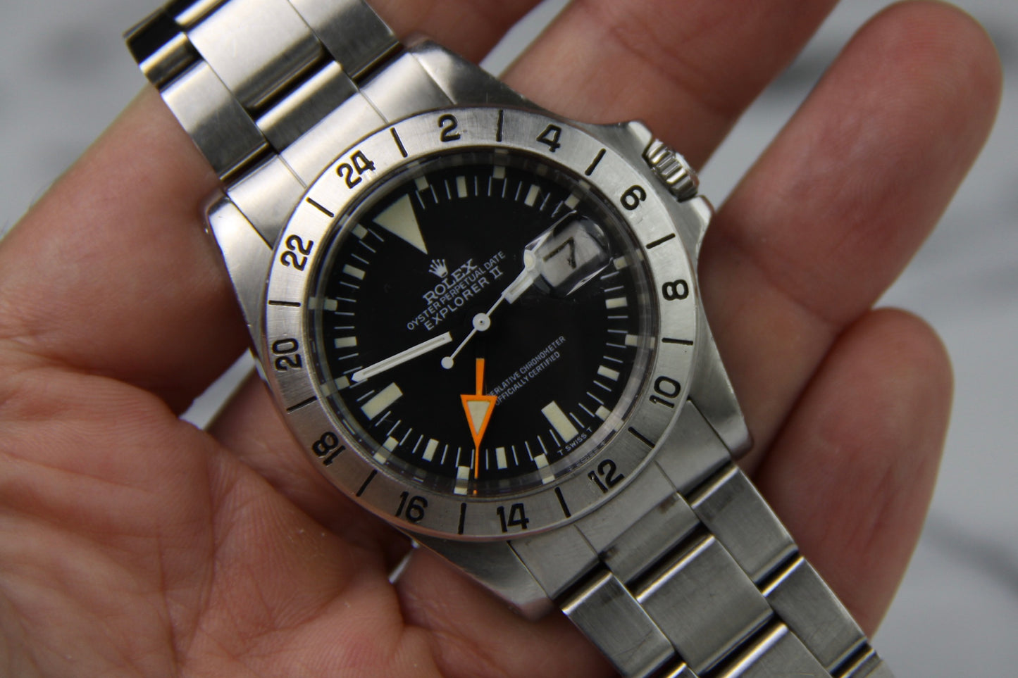 Rolex Explorer II 1655 Steve McQueen Full Steel Yellow Patina MK2 1973 (Full-Set)