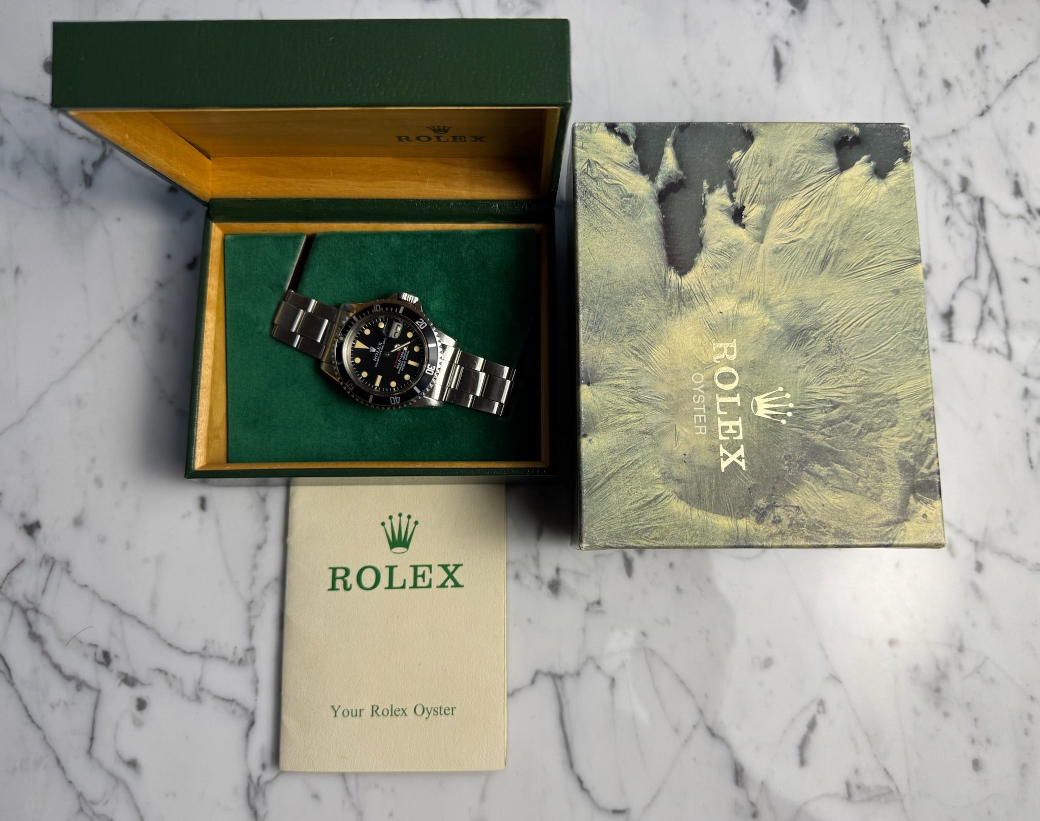 Rolex Submariner Date 1680 Red Yellow Patina 1970 (Full-Set