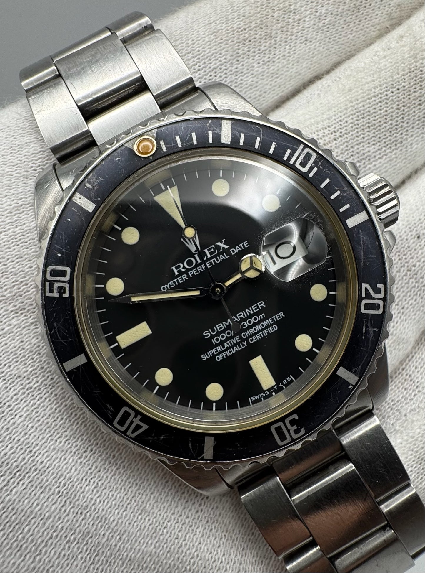 Rolex Submariner Date 16800 Full Steel Matte Dial Ghost Insert Original Owner 1982 (Full-Set/Unpolished/Serviced)