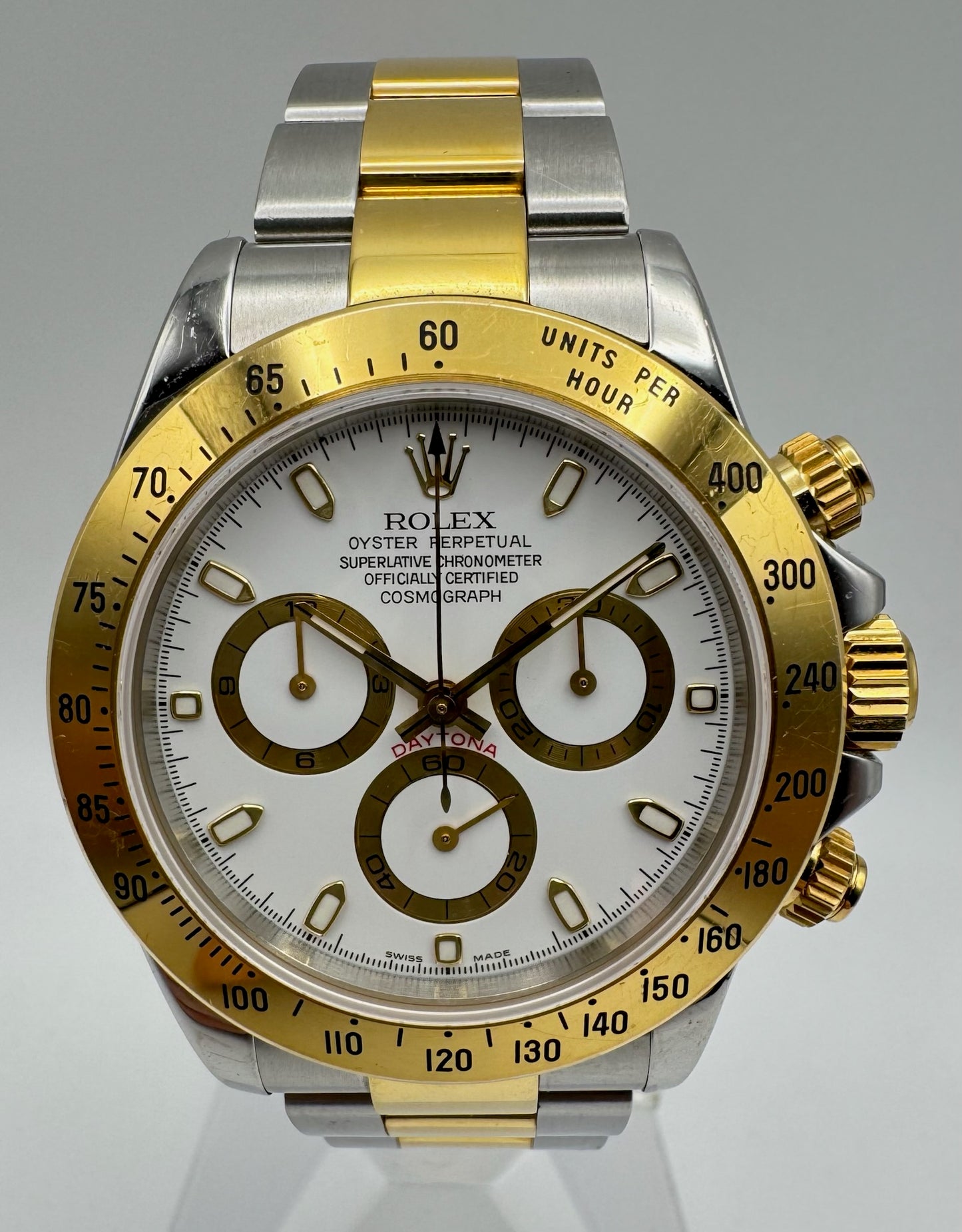 Rolex Daytona 116523 Steel/Yellow Gold White Dial Original Owner 2004 (Full-Set/Unpolished)