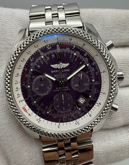 Breitling Bentley Motors For Bentley Motors 30 Seconds Chronograph Purple Dial Extremely Rare (Papers/Serviced)