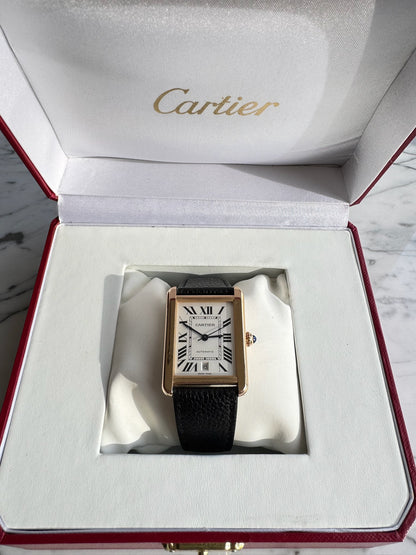 Cartier Tank Solo XL Rose Gold/Steel Automatic Original Owner (Box/Unpolished)