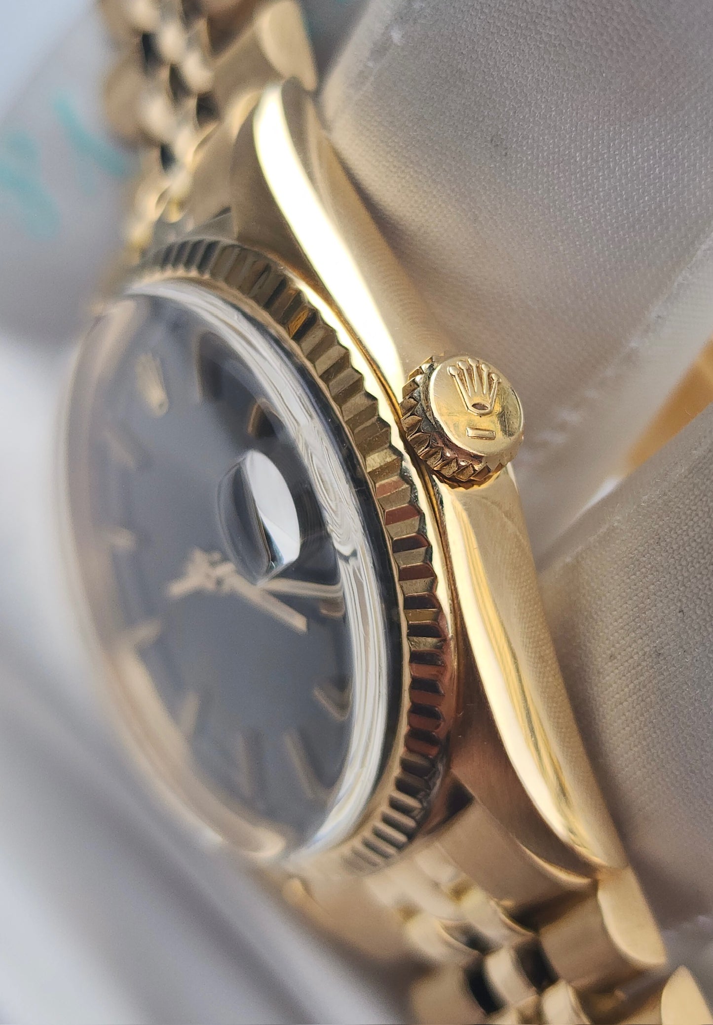 Rolex Datejust 36 Yellow Gold Grey Kabouss “Khanjar” Dial