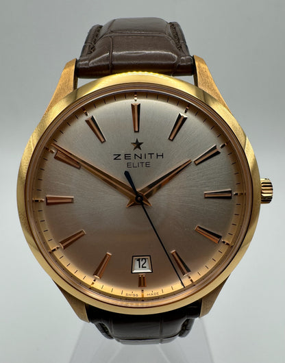 Zenith Captain Elite Rose Gold Ultra Thin with Silver Dial (New/Full-Set)