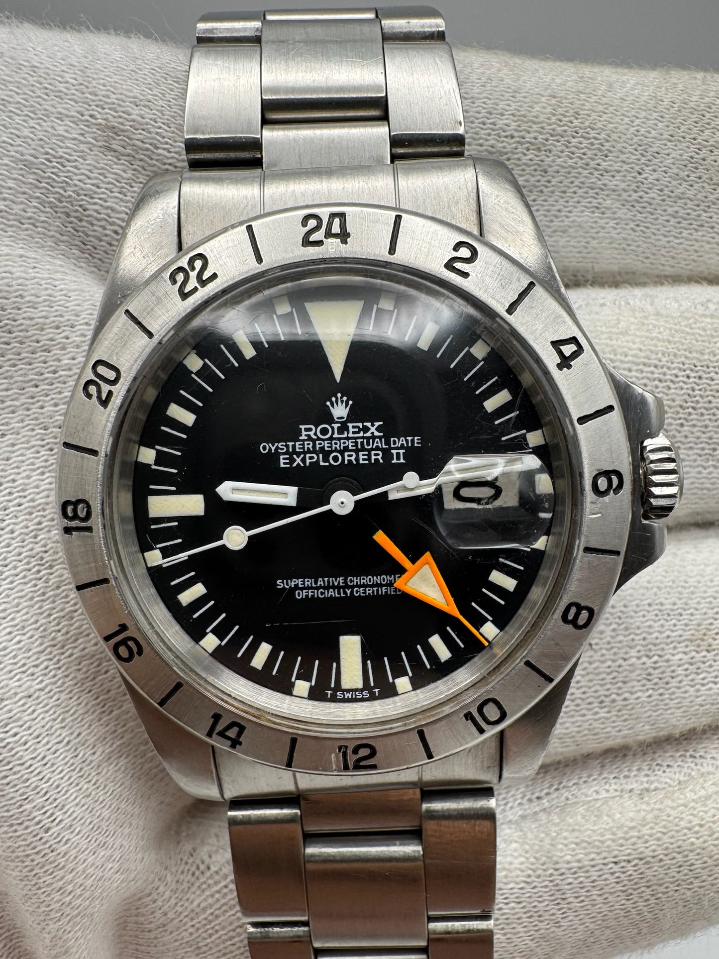 Rolex Explorer II 1655 Steve McQueen Full Steel Yellow Patina MK2 1973 (Full-Set)