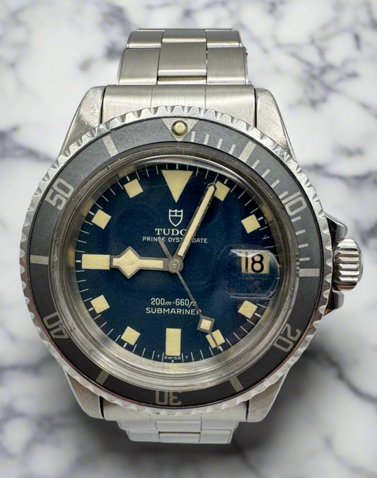 Tudor Submariner Snowflake Blue Dial Full Steel Faded Ghost Insert 1968