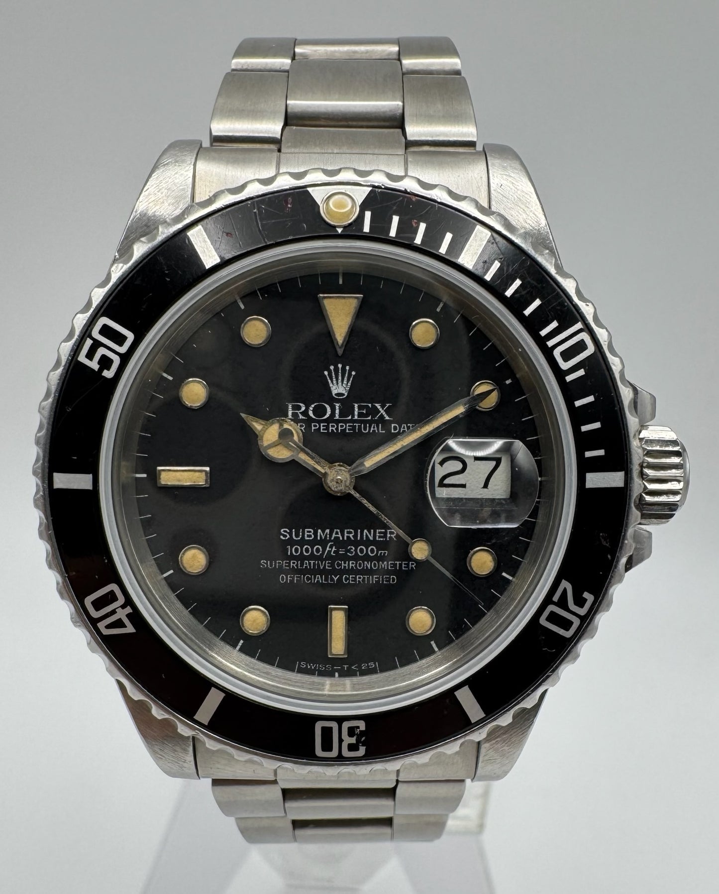 Rolex Submariner Date 16800 Ghost/Grey Dial Yellow Patina 1986 (Unpolished/Serviced)