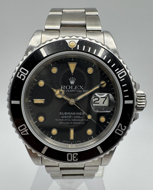 Rolex Submariner Date 16800 Ghost/Grey Dial Yellow Patina 1986 (Unpolished/Serviced)