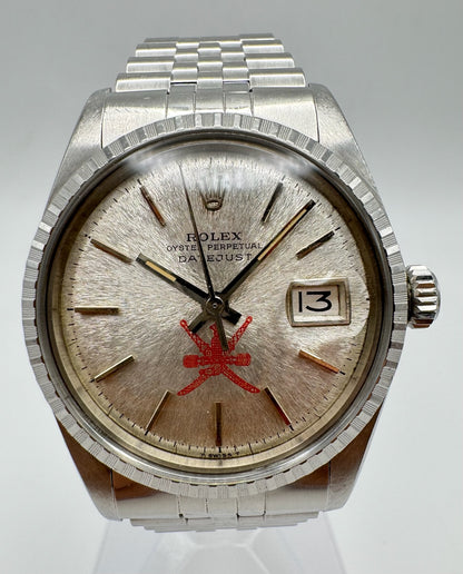 Rolex Datejust 1603 Etched Dial Red “Khanjar” Logo (Unpolished)