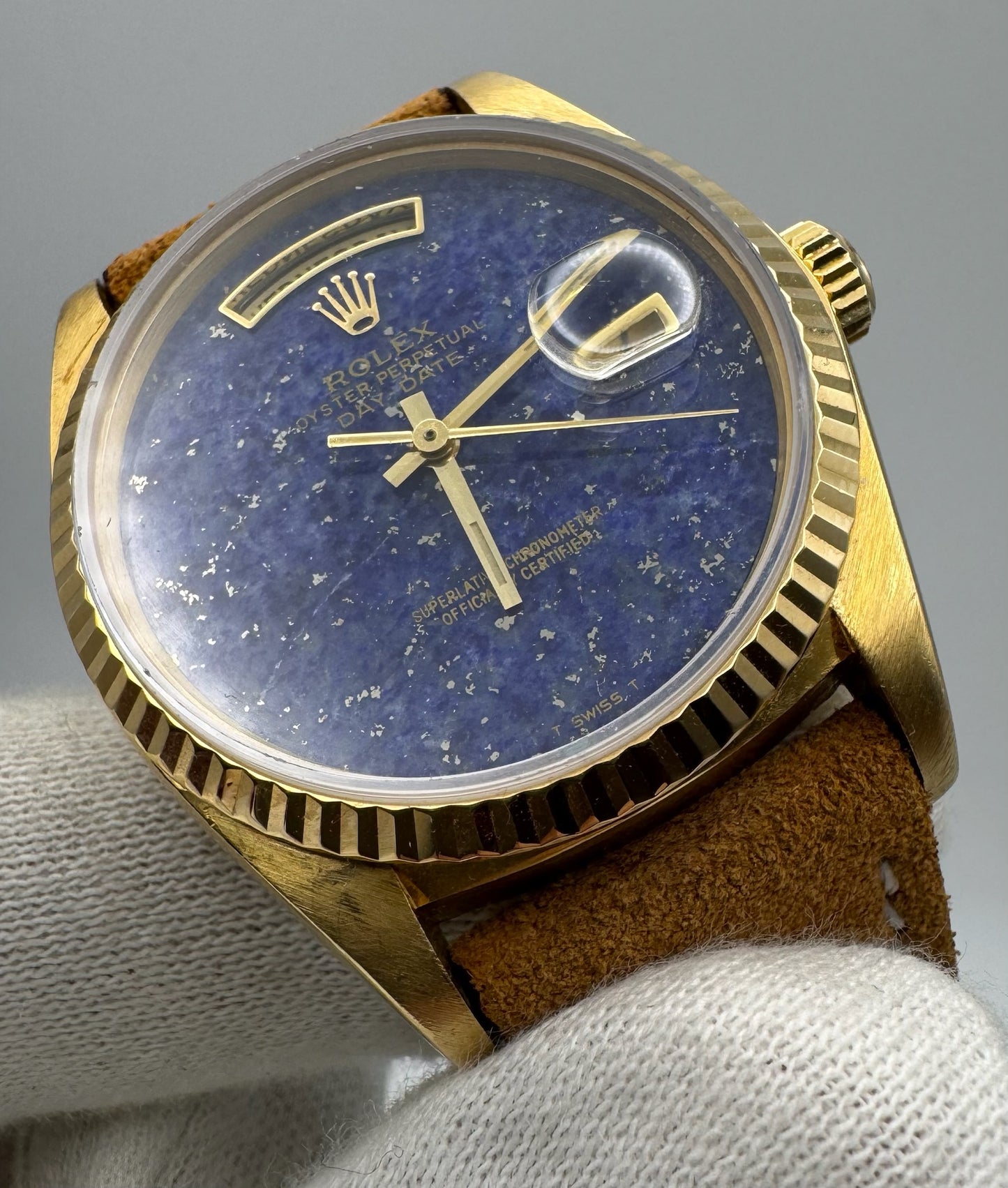 Rolex Day-Date 36 Yellow Gold Real Lapis Lazuli Aftermarket Dial 1979 (Serviced)