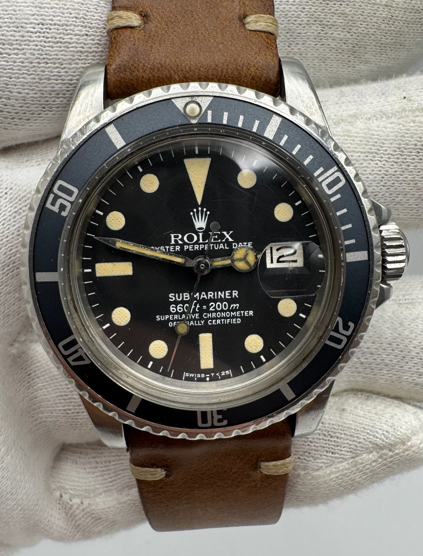 Rolex Submariner Date 1680 MK1 Yellow Patina Blue Insert 1977 (Serviced)