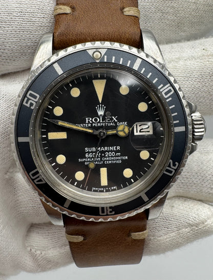 Rolex Submariner Date 1680 MK1 Yellow Patina Blue Insert 1977 (Serviced)