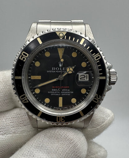 Rolex Submariner Date 1680 Red MK IV Yellow Patina 1969 (Serviced)