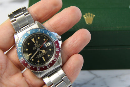 Rolex GMT-Master 1675 PCG Chapter Ring Underline Pepsi Gilt Dial 1960 (Full-Set)