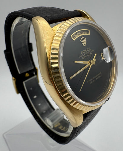 Rolex Day-Date 36 Yellow Gold Aftermarket Onyx Dial 1979 (Serviced)
