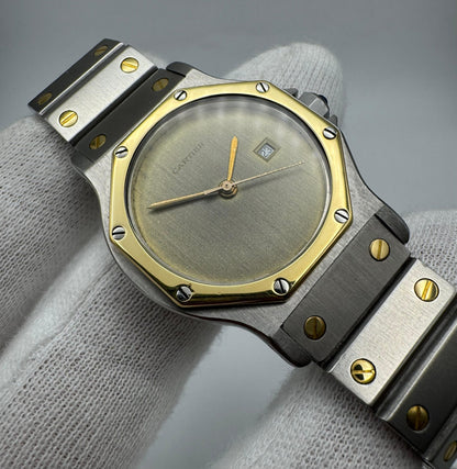 Cartier Santos Octagon Automatic Two-Tone Large Model Ghost/Grey Dial 1990 (Serviced)