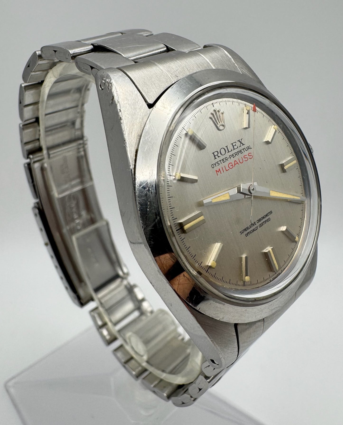 Rolex Milgauss 1019 Full Steel Silver Dial 1970 (Unpolished/Serviced)