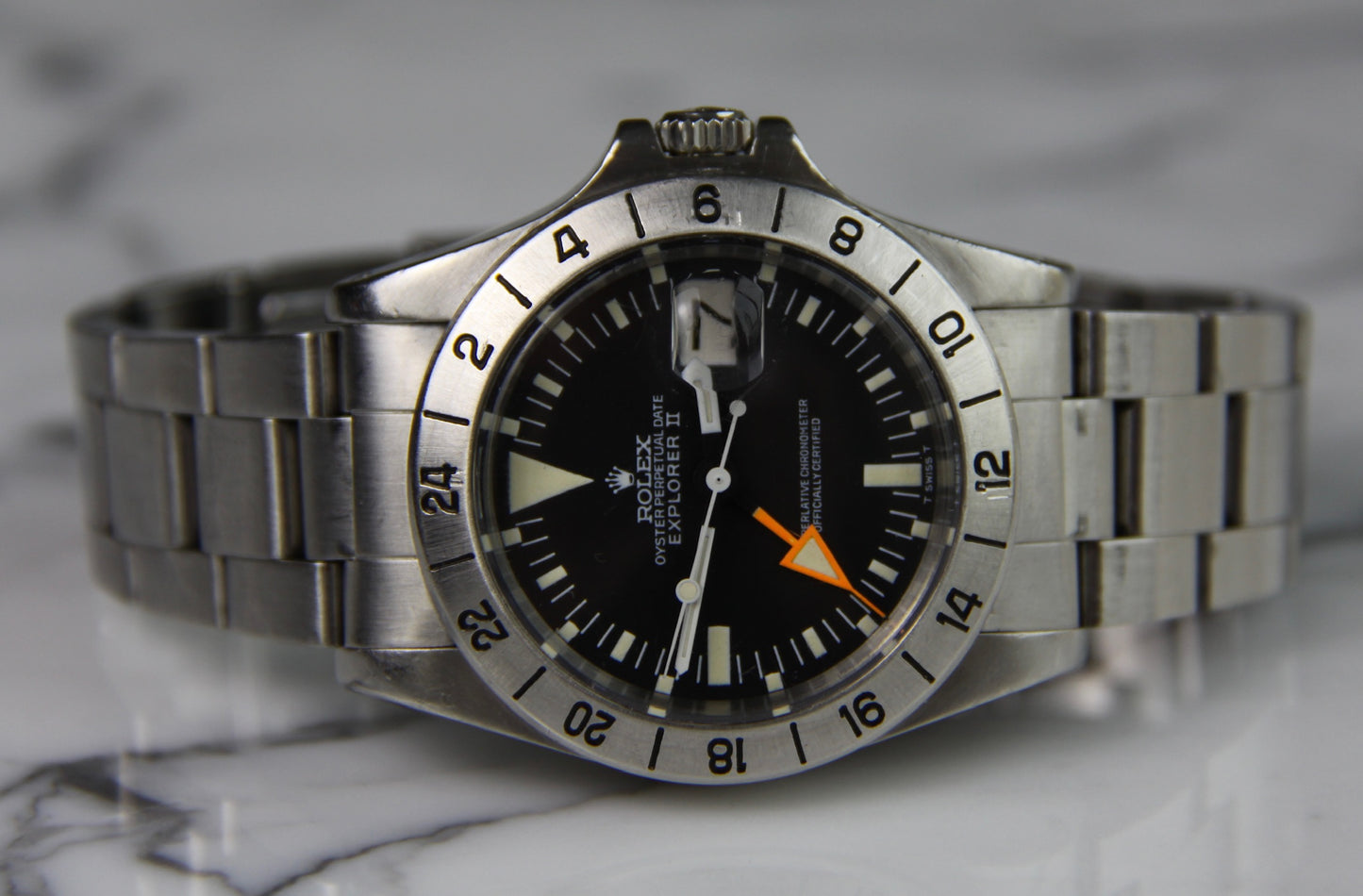 Rolex Explorer II 1655 Steve McQueen Full Steel Yellow Patina MK2 1973 (Full-Set)