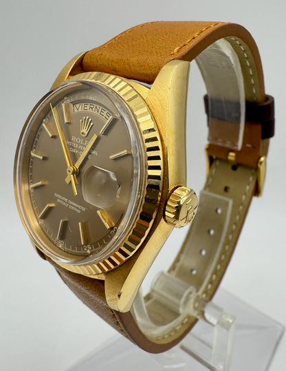 Rolex Day-Date 36 Yellow Gold Head Very Rare Ghost Havana Dial 1977 (Unpolished/Serviced)
