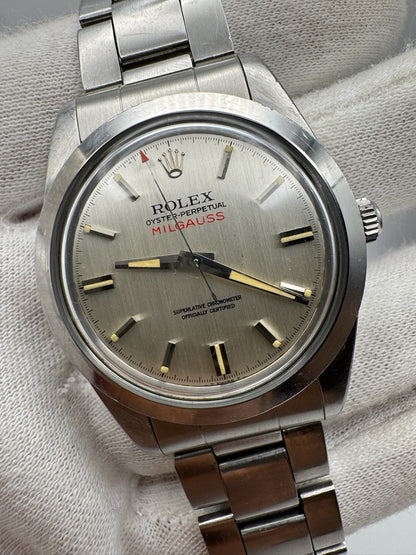 Rolex Milgauss 1019 Full Steel Silver Dial 1970 (Unpolished/Serviced)