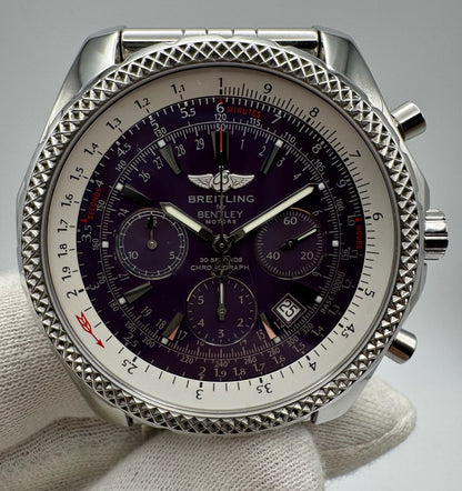Breitling Bentley Motors For Bentley Motors 30 Seconds Chronograph Purple Dial Extremely Rare (Papers/Serviced)