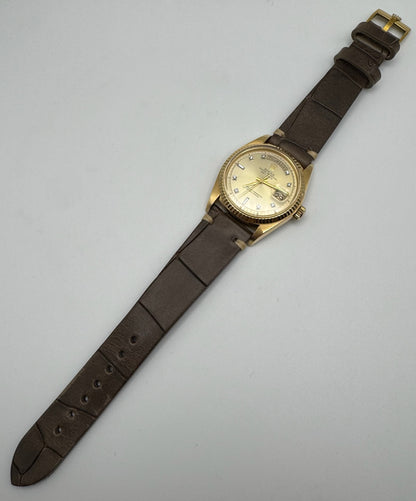 Rolex Day-Date 36 Yellow Gold Head 18K Factory Diamond Dial 1977 (Service Papers/Serviced)