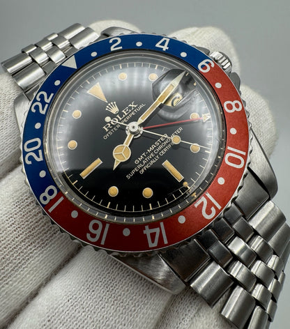 Rolex GMT-Master 1675 PCG Mirror Glossy Gilt Chapter Ring Exclamation Point 1962 (Full-Set/Serviced)
