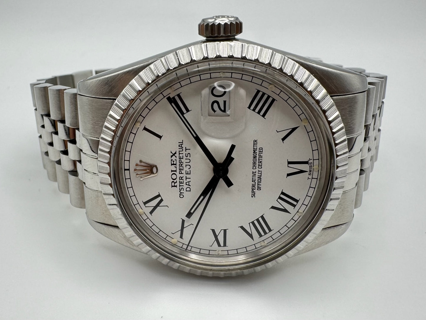 Rolex Datejust 36 Full Steel Jubilee with White Buckley Dial 1982