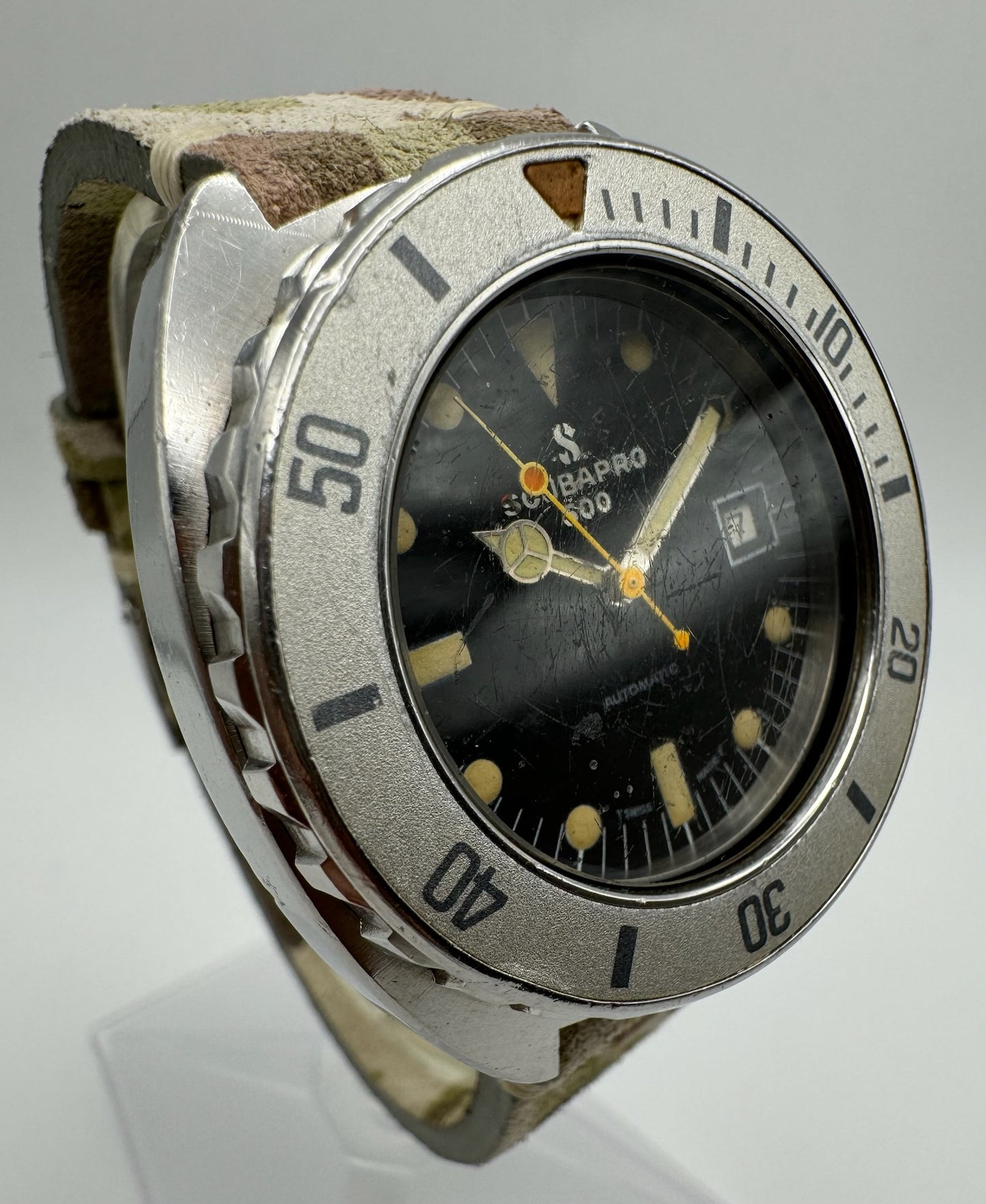 Scubapro Vintage 1970’s Diver Steel Black Tritium Dial Automatic (Serviced)