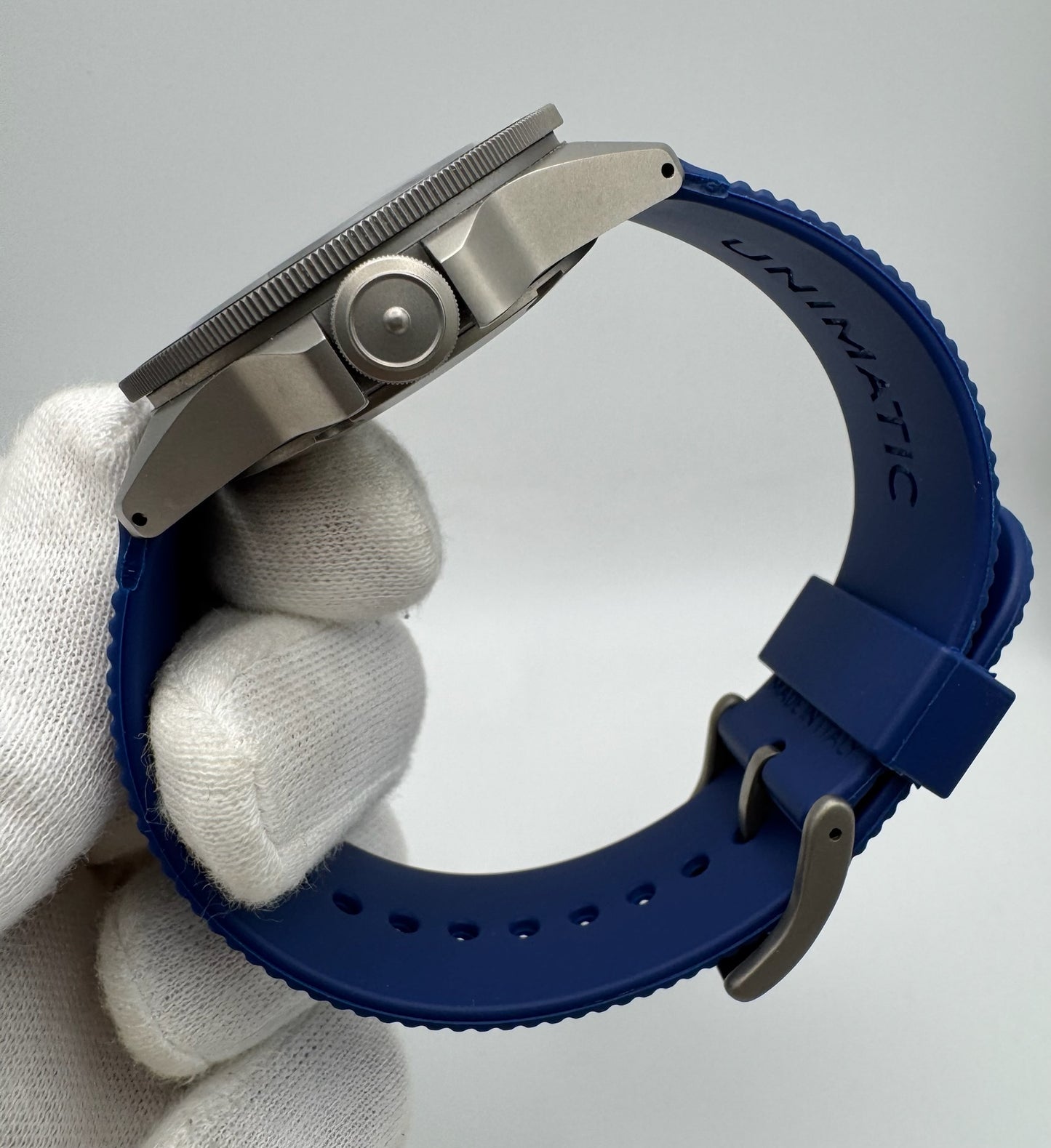 Unimatic Modello Uno Diver Blasted Titanium Blue Dial Limited Edition 500pcs (Full-Set/Unworn)