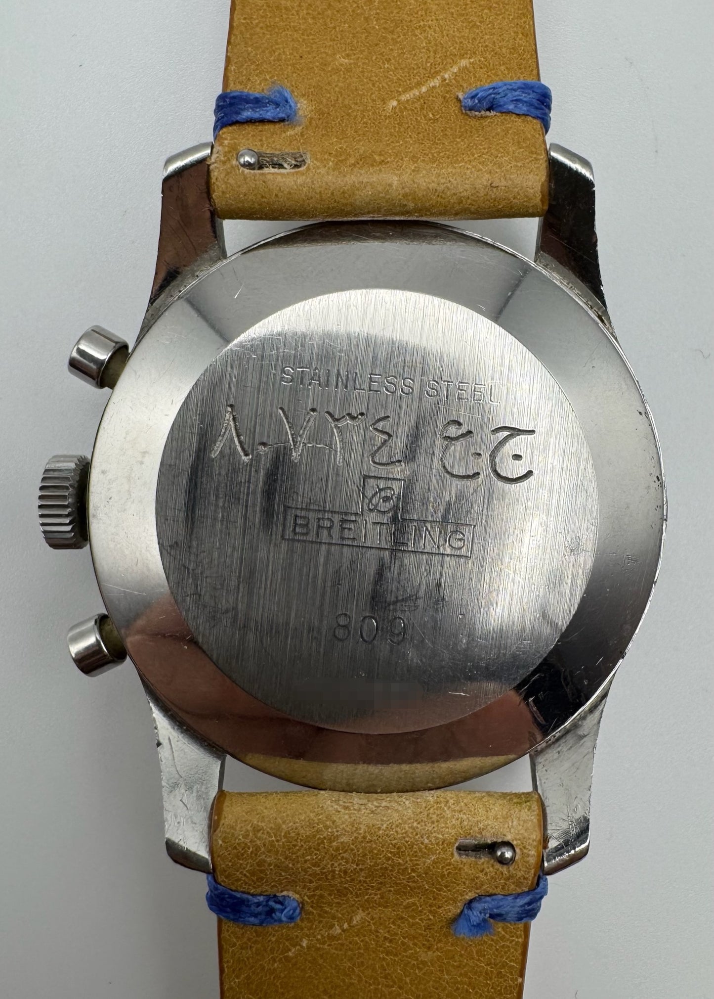 Breitling Navitimer Cosmonaute 809 Steel Heavy Patina Jordanian Military Pilot (Unpolished/Serviced)