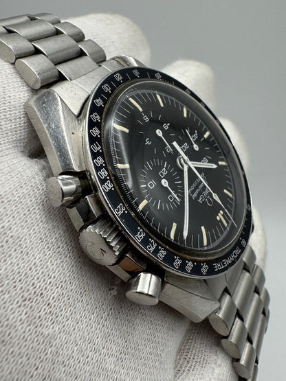 Omega Speedmaster Professional Moonwatch Full Steel Tritium Dial Blue Insert 1970’s (Unpolished)